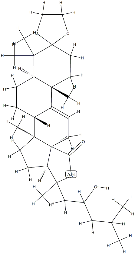 (20ξ)-3,3-[Ethylenebis(oxy)]-20,23-dihydroxy-5α-lanost-9(11)-en-18-oic acid 18,20-lactone Structure