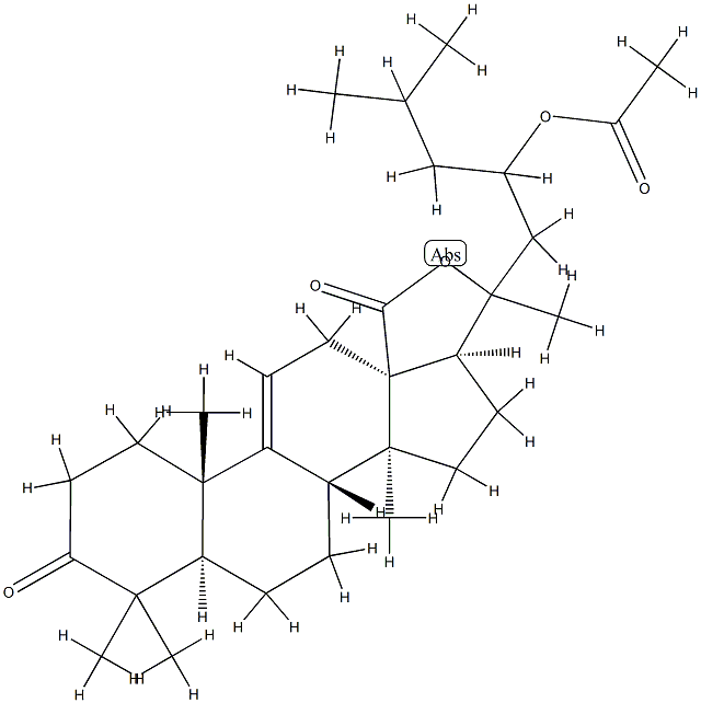 (20ξ)-23-(アセチルオキシ)-20-ヒドロキシ-3-オキソ-5α-ラノスタ-9(11)-エン-18-酸γ-ラクトン 化学構造式