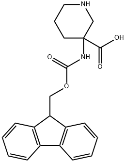 3-Piperidinecarboxylicacid,3-[[(9H-fluoren-9-ylmethoxy)carbonyl]amino]-(9CI) 化学構造式