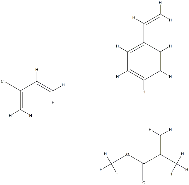 2-Propenoic acid, 2-methyl-, methyl ester, polymer with 2-chloro-1,3-butadiene and ethenylbenzene Struktur