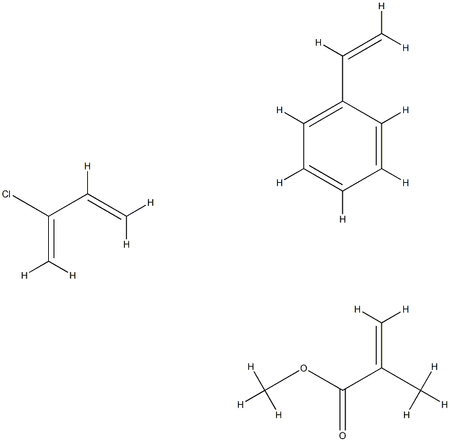 2-Propenoic acid, 2-methyl-, methyl ester, polymer with 2-chloro-1,3-butadiene and ethenylbenzene 化学構造式