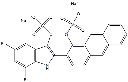 5,7-Dibromo-2-[1-(sodiosulfooxy)anthracen-2-yl]-1H-indol-3-ol (sulfuric acid sodium) salt,3701-37-9,结构式