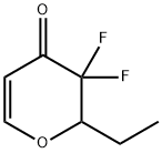 4H-Pyran-4-one,2-ethyl-3,3-difluoro-2,3-dihydro-(9CI) 结构式