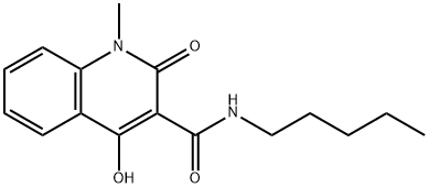 4-hydroxy-1-methyl-2-oxo-N-pentyl-1,2-dihydro-3-quinolinecarboxamide 化学構造式