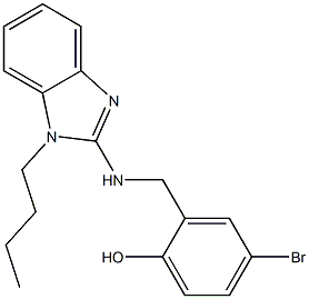 4-bromo-2-{[(1-butyl-1H-benzimidazol-2-yl)amino]methyl}phenol,371119-77-6,结构式