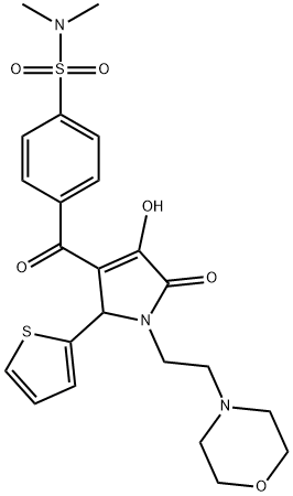 4-{[4-hydroxy-1-[2-(4-morpholinyl)ethyl]-5-oxo-2-(2-thienyl)-2,5-dihydro-1H-pyrrol-3-yl]carbonyl}-N,N-dimethylbenzenesulfonamide 化学構造式