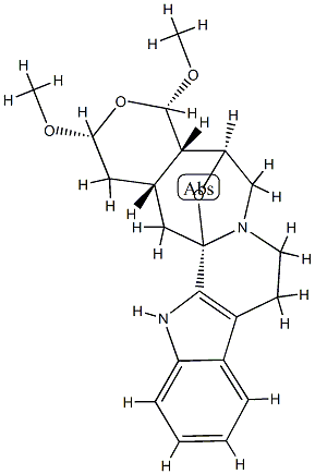 (20α)-3β,21β-エポキシ-17β,19β-ジメトキシ-21a-ホモ-18-オキサヨヒンバン 化学構造式