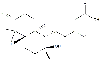 (1S,4aβ,βR)-Decahydro-2β,6α-dihydroxy-β,2,5,5,8aα-pentamethyl-1-naphthalenepentanoic acid,37409-51-1,结构式