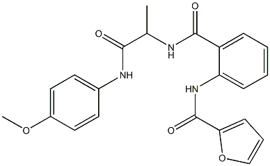 2-Furancarboxamide,N-[2-[[[2-[(4-methoxyphenyl)amino]-1-methyl-2-oxoethyl]amino]carbonyl]phenyl]-(9CI) 结构式