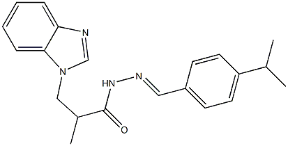 (E)-3-(1H-benzo[d]imidazol-1-yl)-N-(4-isopropylbenzylidene)-2-methylpropanehydrazide 化学構造式
