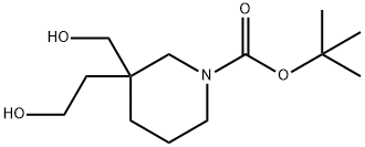 3-(2-羟乙基)-3-(羟甲基)哌啶-1-甲酸叔丁酯, 374795-35-4, 结构式
