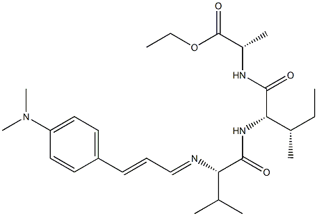 N-[3-[4-(Dimethylamino)phenyl]-2-propenylidene]-L-Val-L-Ile-L-Ala-OEt 结构式