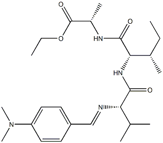 N-[[4-(ジメチルアミノ)フェニル]メチレン]-L-Val-L-Ile-L-Ala-OEt 化学構造式