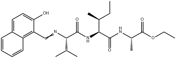 N-[(2-Hydroxy-1-naphthalenyl)methylene]-L-Val-L-Ile-L-Ala-OEt 结构式