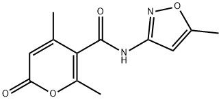 2H-Pyran-5-carboxamide,4,6-dimethyl-N-(5-methyl-3-isoxazolyl)-2-oxo-(9CI) Struktur