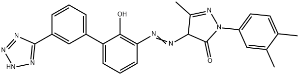 3H-Pyrazol-3-one, 2-(3,4-diMethylphenyl)-2,4-dihydro-4-[2-[2-hydroxy-3'-(2H-tetrazol-5-yl)[1,1'-biphenyl]-3-yl]diazenyl]-5-Methyl- Structure
