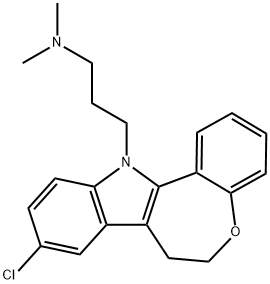9-Chloro-6,7-dihydro-N,N-dimethyl-12H-[1]benzoxepino[5,4-b]indole-12-propan-1-amine 结构式