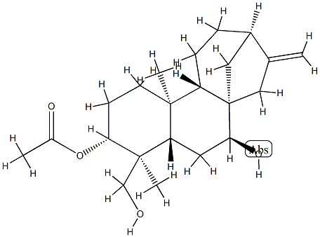 Kaura-16-ene-3α,7β,19-triol 3-acetate Struktur