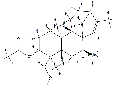 (4S)-Kaur-15-ene-3α,7β,19-triol 3-acetate,37720-81-3,结构式