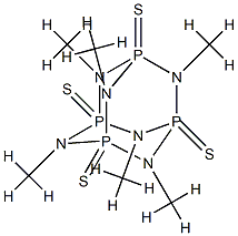 2,4,6,8,9,10-Hexamethyl-2,4,6,8,9,10-hexaaza-1,3,5,7-tetraphosphatricyclo[3.3.1.13,7]decane1,3,5,7-tetrasulfide,37747-07-2,结构式