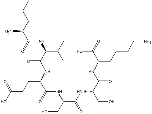 (2S)-6-amino-2-[[(2S)-2-[[(2S)-2-[[(2S)-2-[[(2S)-2-[[(2S)-2-amino-4-me thyl-pentanoyl]amino]-3-methyl-butanoyl]amino]-4-carboxy-butanoyl]amin o]-3-hydroxy-propanoyl]amino]-3-hydroxy-propanoyl]amino]hexanoic acid Structure