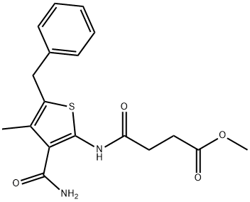 methyl 4-{[3-(aminocarbonyl)-5-benzyl-4-methyl-2-thienyl]amino}-4-oxobutanoate Structure