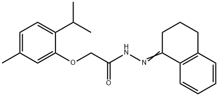 N'-[3,4-dihydro-1(2H)-naphthalenylidene]-2-(2-isopropyl-5-methylphenoxy)acetohydrazide 化学構造式