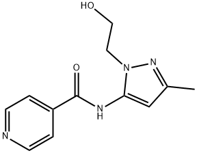 4-Pyridinecarboxamide,N-[1-(2-hydroxyethyl)-3-methyl-1H-pyrazol-5-yl]-(9CI),380380-21-2,结构式