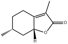 (6R)-5,6,7,7aα-テトラヒドロ-3,6-ジメチルベンゾフラン-2(4H)-オン 化学構造式