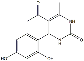 2(1H)-Pyrimidinone,5-acetyl-4-(2,4-dihydroxyphenyl)-3,4-dihydro-6-methyl-(9CI) Structure