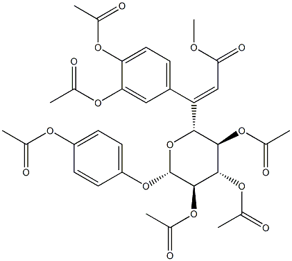 3808-15-9 4-(Acetyloxy)phenyl 2-O,3-O,4-O-triacetyl-6-O-[3-[3,4-bis(acetyloxy)phenyl]propenoyl]-β-D-glucopyranoside