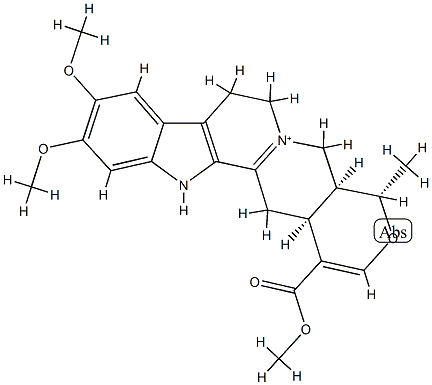 (20α)-3,16,17-Tridehydro-10,11-dimethoxy-16-(methoxycarbonyl)-19α-methyl-18-oxayohimban-4-ium Struktur