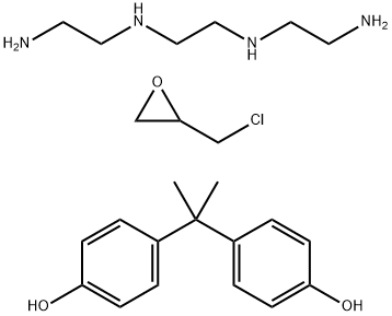 Phenol, 4,4-(1-methylethylidene)bis-, polymer with N,N-bis(2-aminoethyl)-1,2-ethanediamine and (chloromethyl)oxirane Struktur