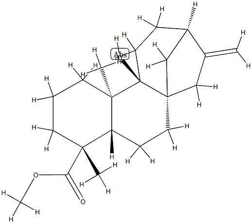 (4R)-9-ヒドロキシカウラ-16-エン-18-酸メチル 化学構造式