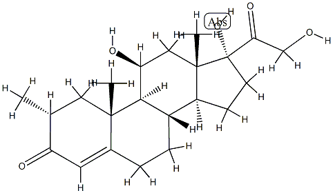 4-PREGNENE-2-A-METHYL-11-B-17-A-21- TRIO L-3-20-DIONE Structure