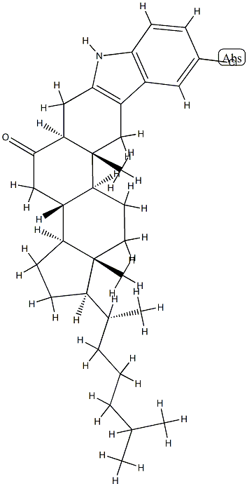 5'-Chloro-1'H-5α-cholest-2-eno[3,2-b]indol-6-one,38389-07-0,结构式