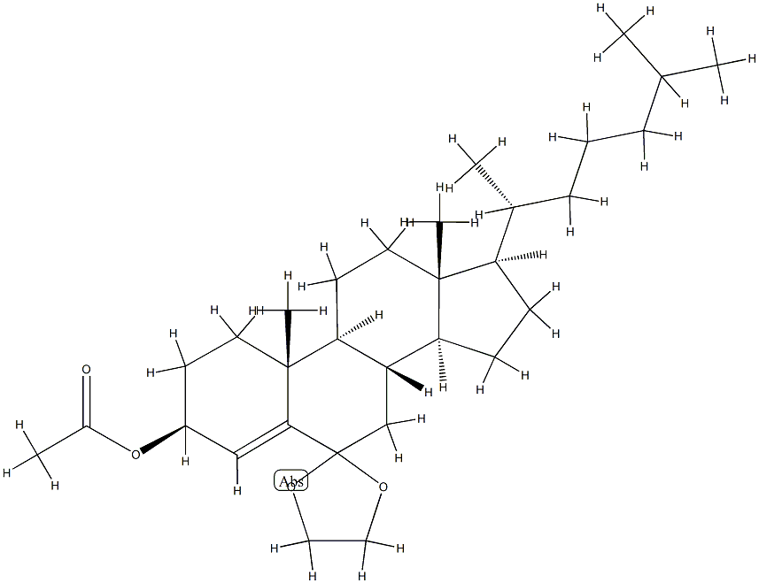 3β-(Acetyloxy)cholest-4-en-6-one ethylene acetal,38404-91-0,结构式