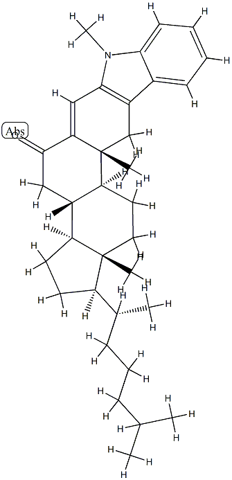 1'-Methyl-1'H-cholest-2-eno[3,2-b]indol-4-en-6-one 结构式