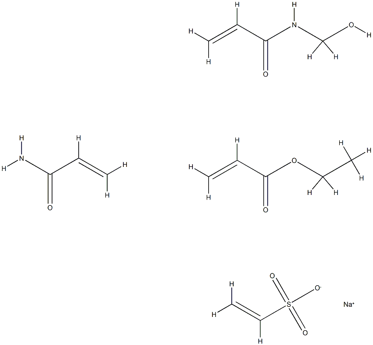 2-Propenoic acid, ethyl ester, polymer with N-(hydroxymethyl)-2-propenamide, 2-propenamide and sodium ethenesulfonate 结构式