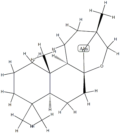 (3R)-1,3,4,6,7,7aα,8,9,10,11,11a,11bα-ドデカヒドロ-3,8,8,11aβ-テトラメチル-2H-3β,5aβ-エポキシナフト[2,1-b]オキセピン 化学構造式