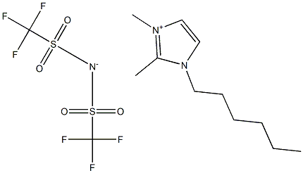 3-Hexyl-1,2-dimethyl-1H-imidazolium salt with 1,1,1-trifluoro-N-[(trifluoromethyl)sulfonyl]methanesulfonamide Struktur