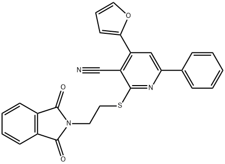2-{[2-(1,3-dioxo-1,3-dihydro-2H-isoindol-2-yl)ethyl]sulfanyl}-4-(2-furyl)-6-phenylnicotinonitrile Structure