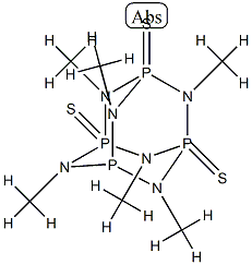 2,4,6,8,9,10-Hexamethyl-2,4,6,8,9,10-hexaaza-1,3,5,7-tetraphosphatricyclo[3.3.1.13,7]decane1,3,5-trissulfide 结构式