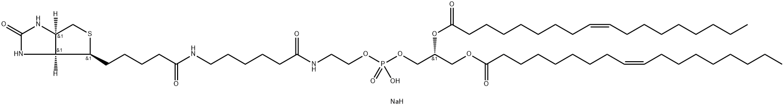 1,2-dioleoyl-sn-glycero-3-phosphoethanolaMine-N-(cap biotinyl) (sodiuM salt) 化学構造式