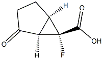 Bicyclo[3.1.0]hexane-6-carboxylic acid, 6-fluoro-2-oxo-, (1R,5R,6S)-rel- (9CI) Struktur
