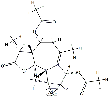 (3R)-4α,7α-Diacetoxy-3α,6,8aα-trimethyl-3aβ,4,5,7,7aα,8a,8bβ,8cα-octahydrooxireno[2,3]azuleno[4,5-b]furan-2(3H)-one,38555-39-4,结构式