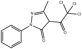 2,4-dihydro-5-methyl-2-phenyl-4-(trichloroacetyl)-3H-pyraz Structure