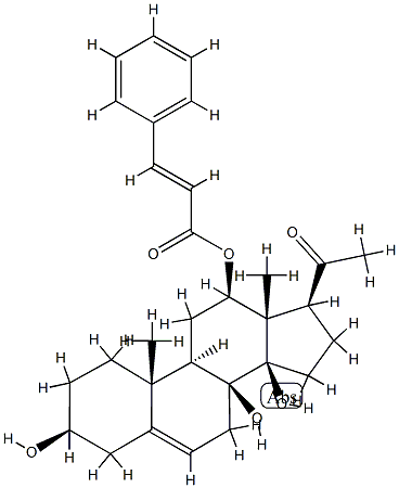 3β,8,14β-Trihydroxy-12β-[(1-oxo-3-phenyl-2-propenyl)oxy]pregn-5-en-20-one 结构式