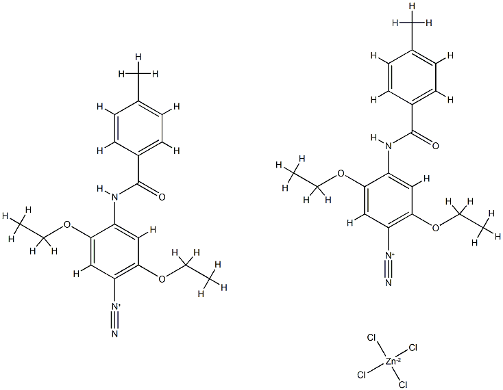 2,5-diethoxy-4-[(4-methylbenzoyl)amino]benzenediazonium tetrachlorozincate (2:1) Structure