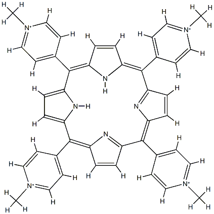 4,4',4'',4'''-(21H,23H-ポルフィリン5,10,15,20-テトライル)テトラキス(1-メチルピリジニウム) 化学構造式